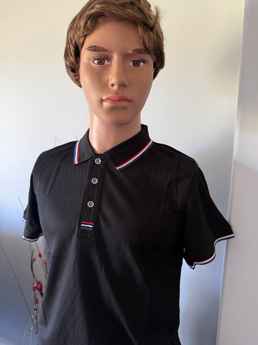 Polo Shirt Multi Colour Collar and Sleeve
